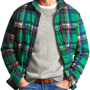 POLO RALPH LAUREN - Men's Plaid Pile-Fleece Shirt Jacket Size M-XL